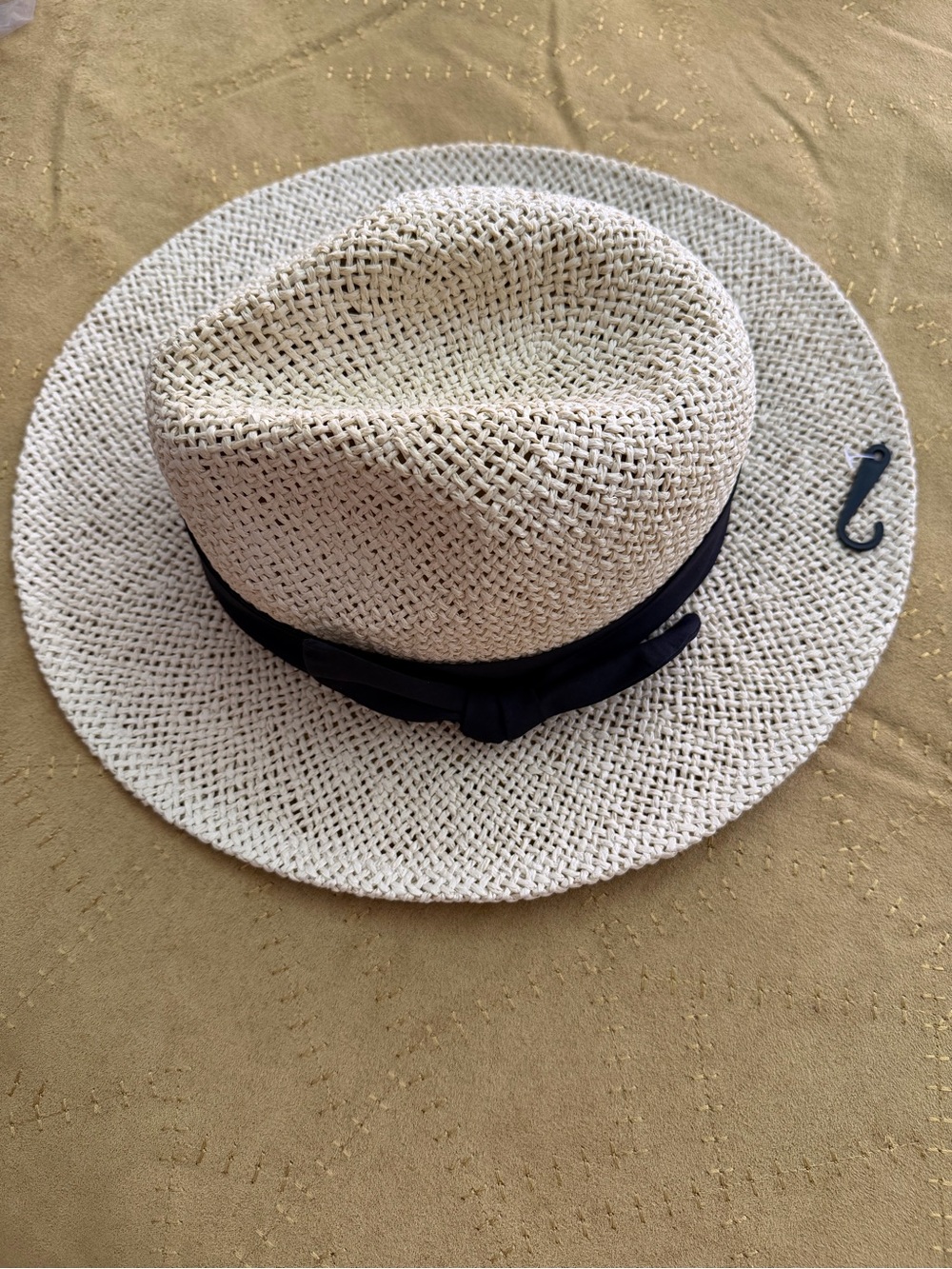 LOFT Women's Straw Panama Hat in Natural with Black Band